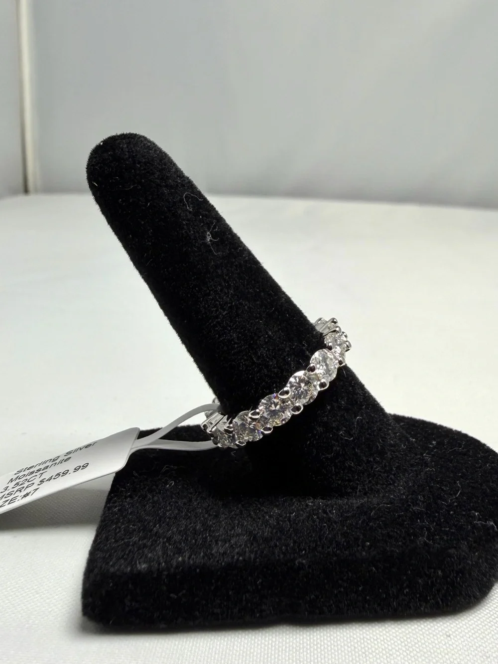 Moissanite Eternity Band Ring 3.52ctw Sterling Silver Round Stackable NWT Size 7